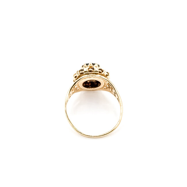 Ring Scroll 2ctw Red Garnet 10ky 13.5mm Sz5.5 2.73g 126050071