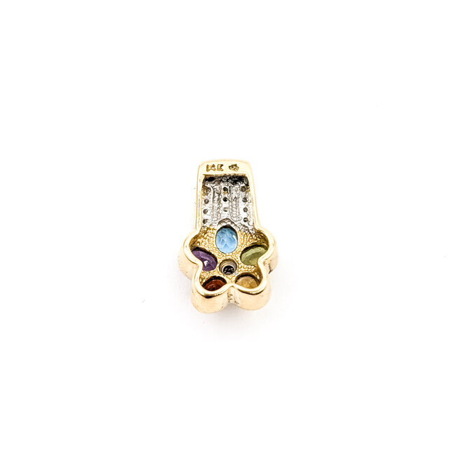 Pendant Slide .10ctw Round Diamonds 1ctw Garnet, Citrine, Peridot, Blue Topaz, Amethyst 10ky .75x.5" 3.1g 126050077