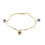 Anklet Paperclip Link Enamel Disc 14ky 3mm 9.5" 3.77g 126052020