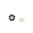 Earrings Stud Halo .02ctw Round Diamonds .50ctw Blue Sapphire 14ky 9mm 1.79g 126050060