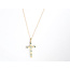 Pendant Cross W/Chain 0.40ctw Round Diamonds 0.45ctw London Blue Topaz 10ky 18" 1.49g 126040087