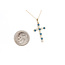 Pendant Cross W/Chain 0.40ctw Round Diamonds 0.45ctw London Blue Topaz 10ky 18" 1.49g 126040087