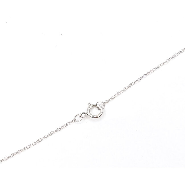 Necklace Quatrefoil 0.15ctw Round Diamonds 0.65ctw Blue Sapphire 14kw 18" 1.62g 126040084