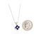 Necklace Quatrefoil 0.15ctw Round Diamonds 0.65ctw Blue Sapphire 14kw 18" 1.62g 126040084