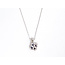 Necklace Quatrefoil 0.15ctw Round Diamonds 0.65ctw Blue Sapphire 14kw 18" 1.62g 126040084