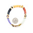 Bracelet 35ctw Multi-Color Jade 7.2ctw Peridot, Garnet, Citrine, Onyx, Amethyst, Purple Garnet 14ky 10mm 7" 17.69g 226050036