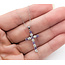 Pendant Cross W/Chain 0.40ctw Round Diamonds 0.36ctw Purple Amethyst 10kw 18" 1.51g 126040086