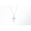 Pendant Cross W/Chain 0.40ctw Round Diamonds 0.36ctw Purple Amethyst 10kw 18" 1.51g 126040086