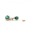 Earrings Dangle .66ctw Round Diamonds 2.60ctw Green Emerald 14ky 1.1x.4" 5.08g 226050048