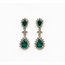 Earrings Dangle .66ctw Round Diamonds 2.60ctw Green Emerald 14ky 1.1x.4" 5.08g 226050048