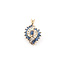 Pendant Bypass .12ctw Round Diamonds .75ctw Blue Sapphire 14ky 2.18g 226050055