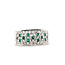 Ring Pave 0.73ctw Round Diamonds 0.17ctw Emerald pt900 8.8mm Sz6 8.87g 126040083