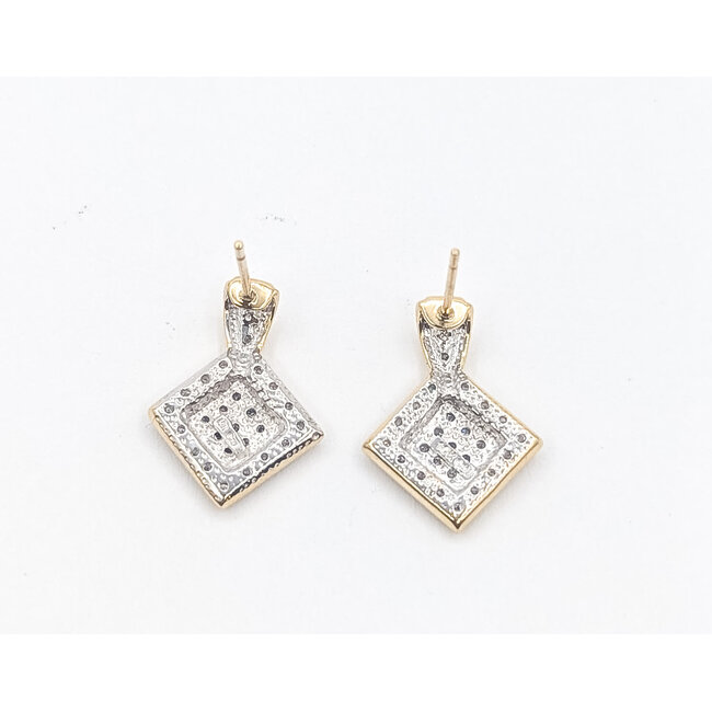 Earrings Stud Square .25ctw Round Diamonds 10ktt .75x.55" 2.93g 226050025