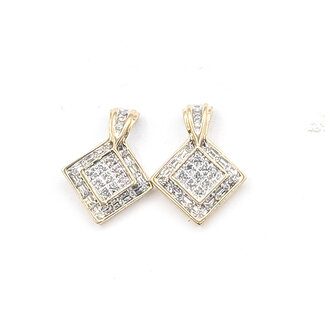 Earrings Stud Square .25ctw Round Diamonds 10ktt .75x.55" 2.93g 226050025
