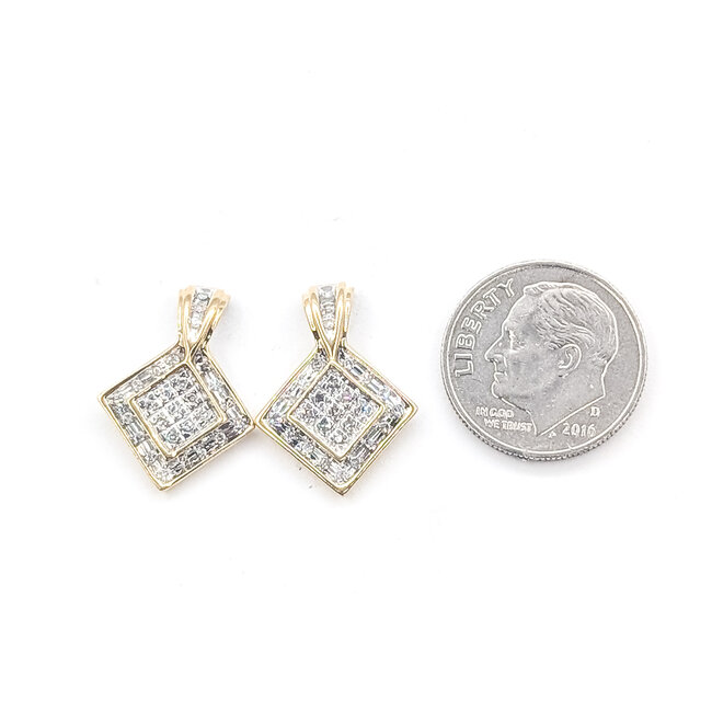 Earrings Stud Square .25ctw Round Diamonds 10ktt .75x.55" 2.93g 226050025