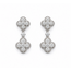 Earrings Quatrefoil Dangle 1.05ctw Round Diamonds 14kw .75x.4" 3.24g 126040077