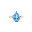 Ring 3-Stone .07ctw Round Diamonds 2.7ct Blue Topaz 14ky 2mm Sz8 3.14g 226050043