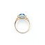 Ring 3-Stone .07ctw Round Diamonds 2.7ct Blue Topaz 14ky 2mm Sz8 3.14g 226050043