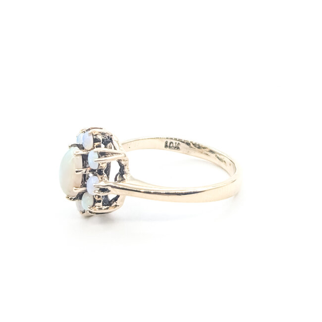 Ring 9-Stone .82ctw Crystal Opal 10ky Sz7 3.01g 226050056