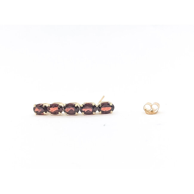 Earrings Bar 4.40ctw Red Garnet 14ky 1.12x.1" 2.52g 226050045