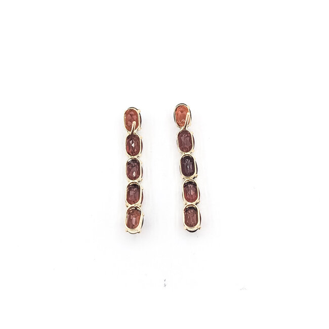 Earrings Bar 4.40ctw Red Garnet 14ky 1.12x.1" 2.52g 226050045