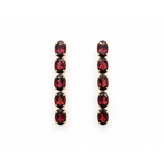 Earrings Bar 4.40ctw Red Garnet 14ky 1.12x.1" 2.52g 226050045