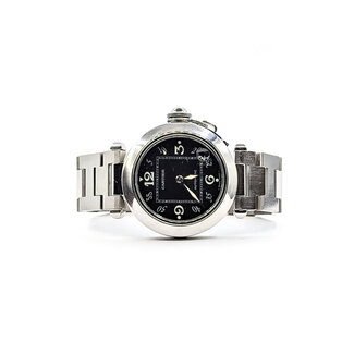 Watch Cartier Pasha C Black Arabic Dial Watch Only 35mm Stainless Steel 6.25" Watch Only 126056001