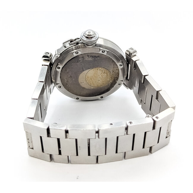 Watch Cartier Pasha C Black Arabic Dial Watch Only 35mm Stainless Steel 6.25" Watch Only 126056001