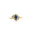 Ring Halo .12ctw Round Diamonds .25ct Blue Sapphire 14ky 9mm Sz5 1.98g 226050050