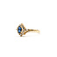Ring Halo .12ctw Round Diamonds .25ct Blue Sapphire 14ky 9mm Sz5 1.98g 226050050