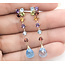 Earrings Dangle 2.5ctw Topaz, Garnet, Peridot, Citrine 10ky 1.5x.25" 3.05g 226050027