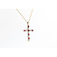 Pendant Cross W/Chain 0.40ctw Round Diamonds 0.50ctw Pink Tourmaline 10ky 18" 1.39g 126040088