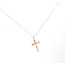 Pendant Cross W/Chain 0.40ctw Round Diamonds 0.50ctw Pink Tourmaline 10ky 18" 1.39g 126040088