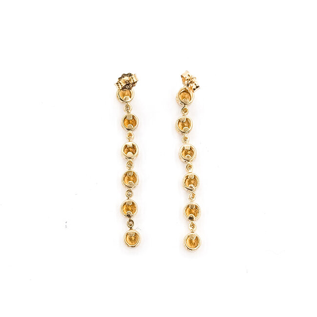 Earrings Dangle .10ctw Round Diamonds 1.6ctw Golden Citrine 10ky 1.6x.12" 3.6g 226050028