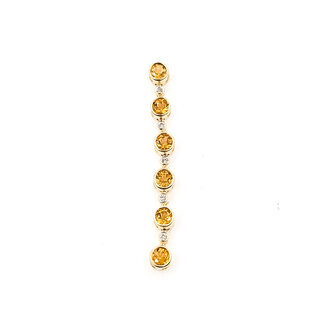 Pendant Dangle .07ctw Round Diamonds .90ctw Golden Citrine 10ky 1.9x.2" 2.08g 226050033