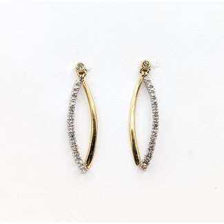 Earrings Wishbone .10ctw Round Diamonds 10ktt 1.05x.1" 1.86g 226050031