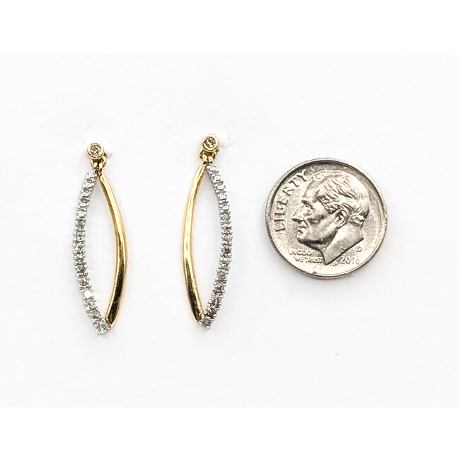 Earrings Wishbone .10ctw Round Diamonds 10ktt 1.05x.1" 1.86g 226050031