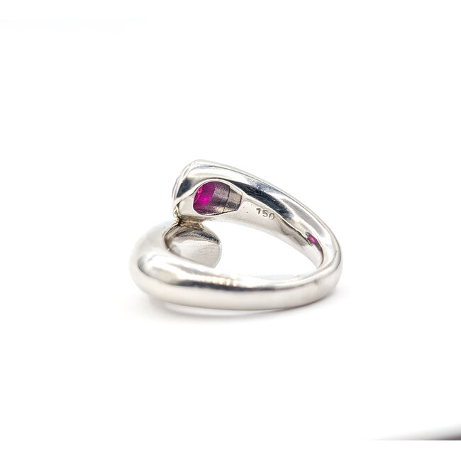 Ring Bypass 0.25ctw Round Diamonds 1.50ctw Ruby 900pt 16mm Sz7 29.45g 126040081
