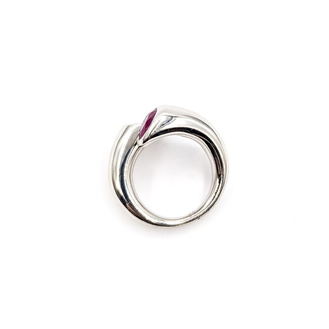 Ring Bypass 0.25ctw Round Diamonds 1.50ctw Ruby 900pt 16mm Sz7 29.45g 126040081