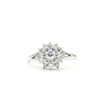 Ring Cluster .60ctw Round Diamonds 14kw 2mm Sz8.75 3.16g 226050044