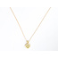 Pendant Quatrefoil W/Chain 0.15ctw Round Diamonds 0.50ctw Green Emerald 14ky 18" 1.53g 126040080