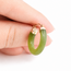 Earrings Hoop 3ctw Green Jade 14ky .75x.1" 3.52g 226050053