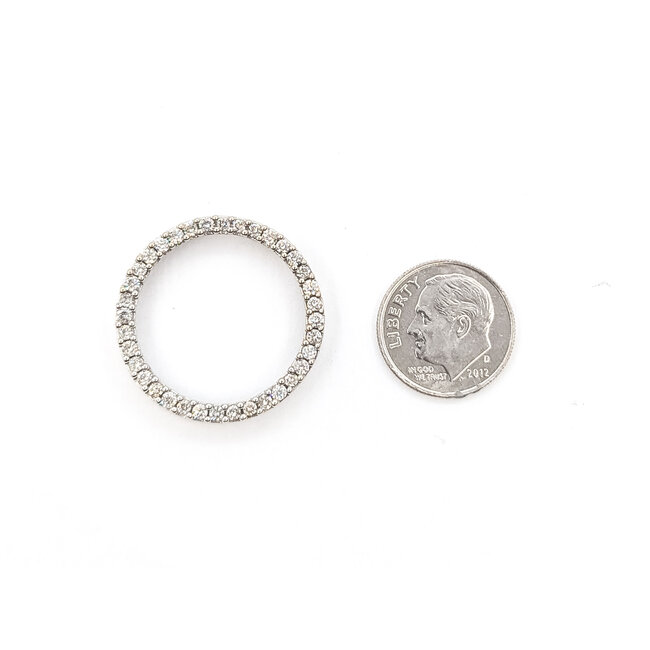 Pendant Circle .75ctw Round Diamonds 10kw 1.05" 3.55g 226050024
