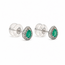 Earrings Stud Tear Drop 0.17ctw Round Diamonds 0.25ctw Green Emerald 14kw 7x5mm 1.04g 126040089
