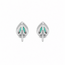 Earrings Stud Tear Drop 0.17ctw Round Diamonds 0.25ctw Green Emerald 14kw 7x5mm 1.04g 126040089