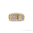 Ring Cluster .10ctw Round Diamonds 1.50ctw Pastel Blue, Yellow, Pink Sapphire 14ky 10mm Sz8.5 5.99g 226050039