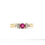 Ring 7-Stone .15ctw Round Diamonds .25ct Red Ruby 14ky 2.7mm Sz6.5 2.55g 226050046