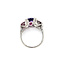 Ring 3-Stone Milgrain .07ctw Round Diamonds  1.7ct Purple Amethyst 2.4ctw Pink Tourmaline 14kw 2mm Sz6.5 3.98g 226050042