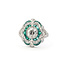 Ring Cocktail 1.42ctw Round Diamonds 2.35ctw Green Emeralds 900pt 18mm Sz7.5 6.9g 126060003