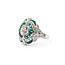 Ring Cocktail 1.42ctw Round Diamonds 2.35ctw Green Emeralds 900pt 18mm Sz7.5 6.9g 126060003